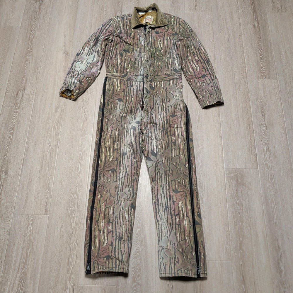 Vintage Walls Blizzard-Pruf Mens Realtree Camo Insulated Coveralls USA Size M 44